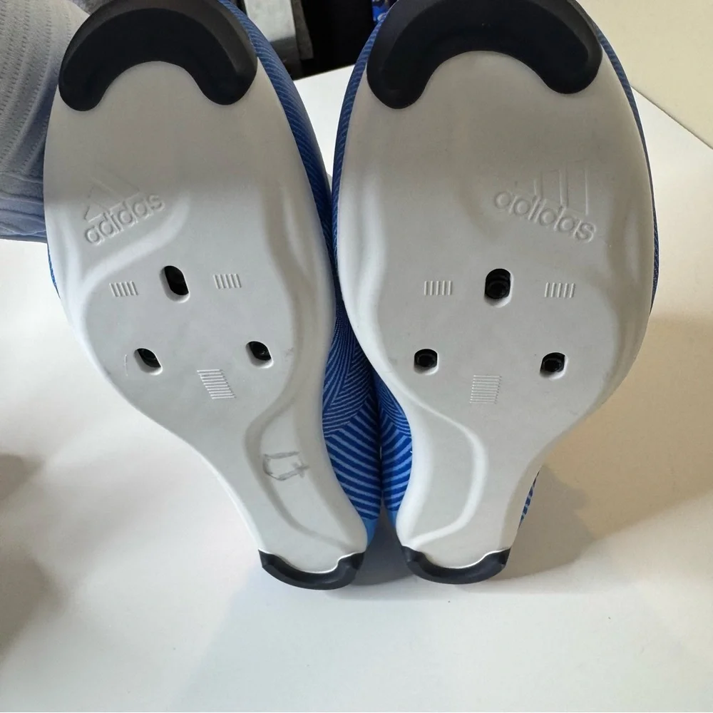 Adidas The Road Shoes Men's Size 9.5 women’s 10.5 Blue Rush Cycling Road Shoes